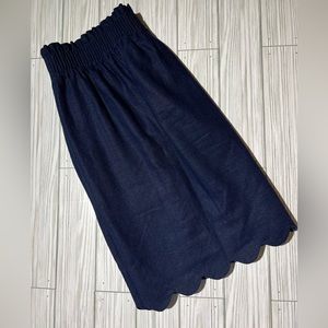 J by J Crew Scalloped Denim Sidewalk Skirt